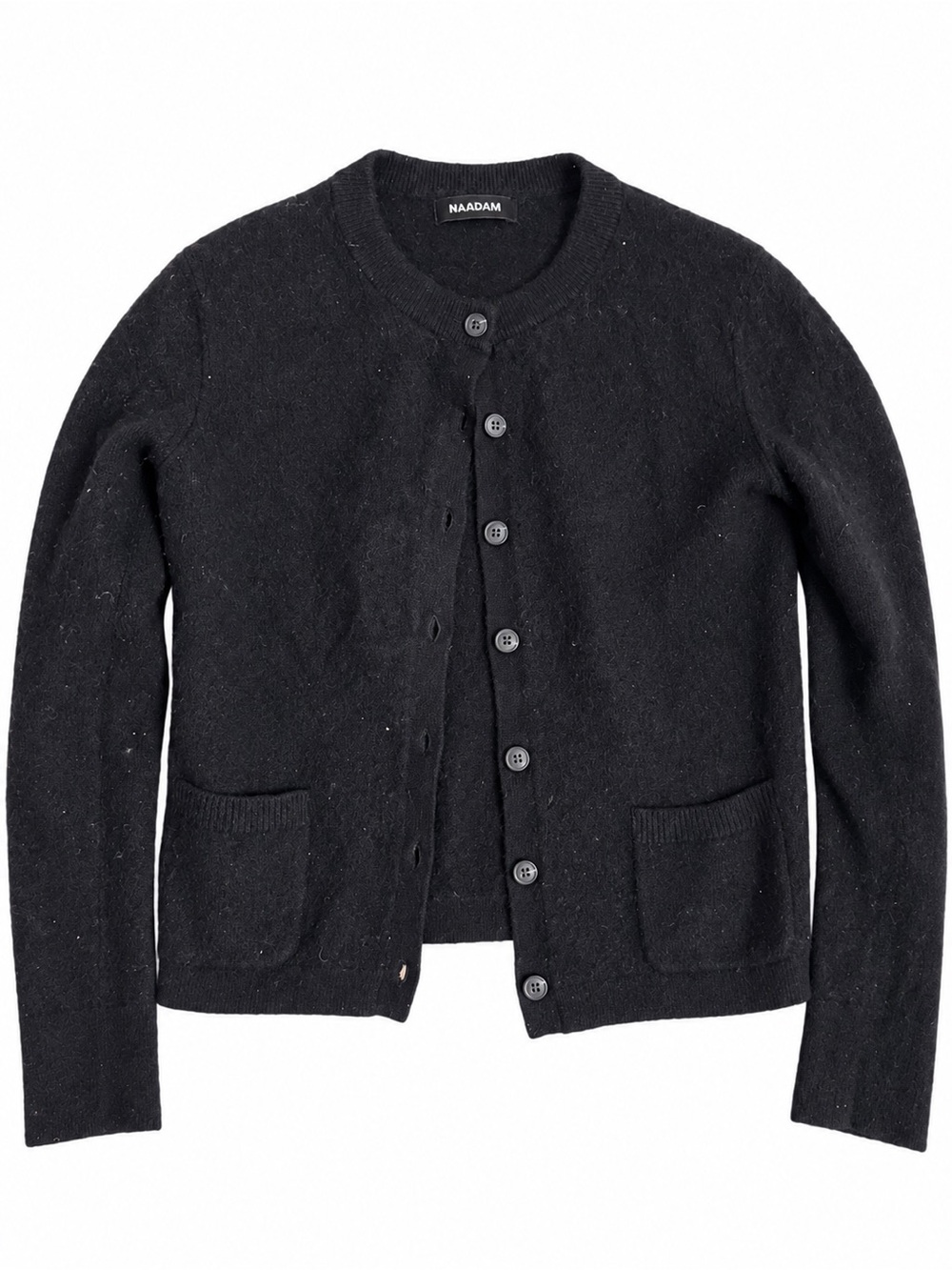 NAADAM Women’s Black Button-Front Wool Cardigan